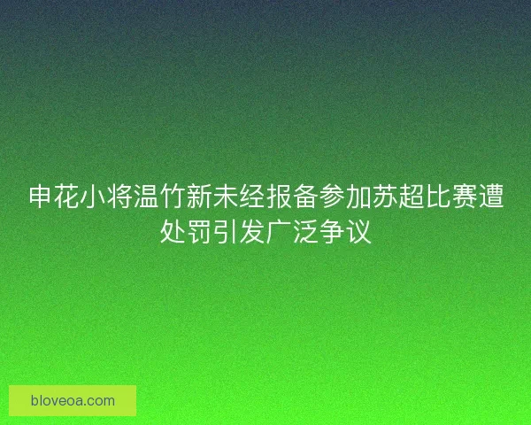 申花小将温竹新未经报备参加苏超比赛遭处罚引发广泛争议